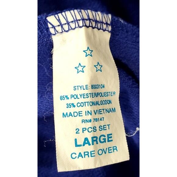 Kavio Designs Blue Elastic Waist Pants Top Set Embellished Floral WOMENS SIZE L - Picture 10 of 15